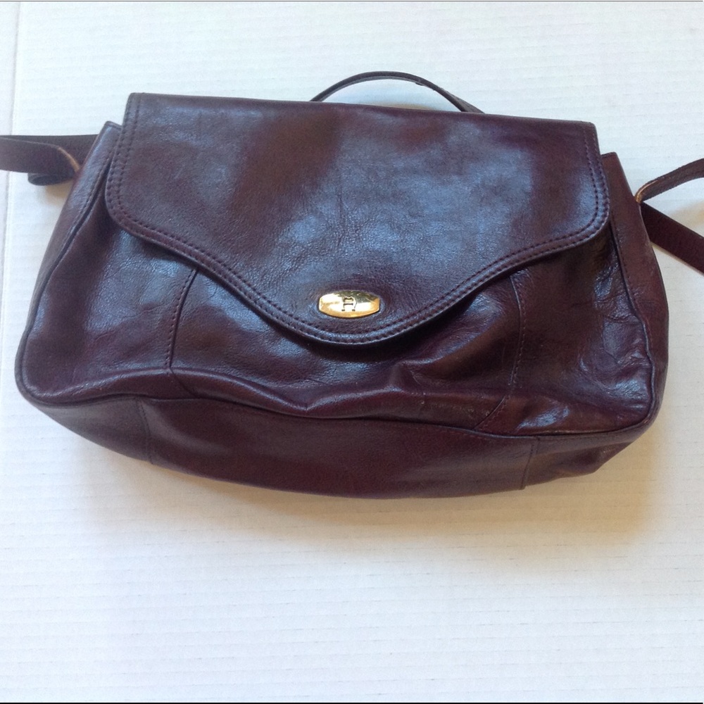 Vtg Etienne Aigner Burgundy Leather Shoulderbag